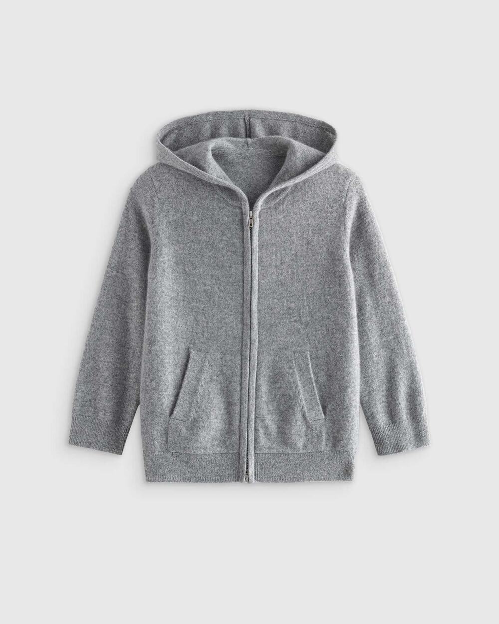 NWT Quince Washable Cashmere Full Zip Hoodie Grey 12